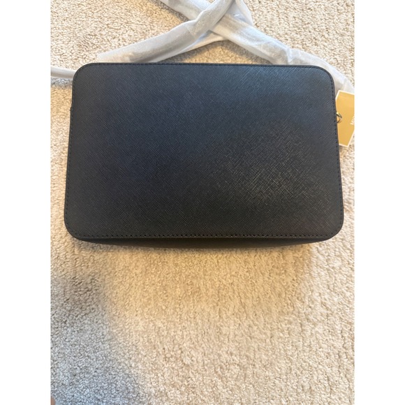 NWT Michael Kors Jet Set Large Crossbody Black Saffiano Leather Gold Chain Chic! - Picture 4 of 10